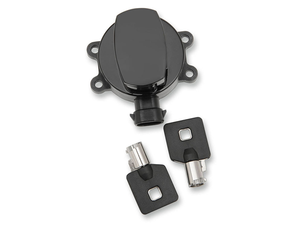 Ignition Switch - Gloss Black. Fits Softail 2011-2017, Road King 2014up & Most Dyna Models 2012-2017.