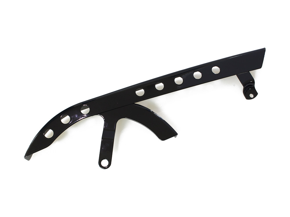 Upper Belt Guard with Holes - Gloss Black. Fits Sportster 2004-2021.
