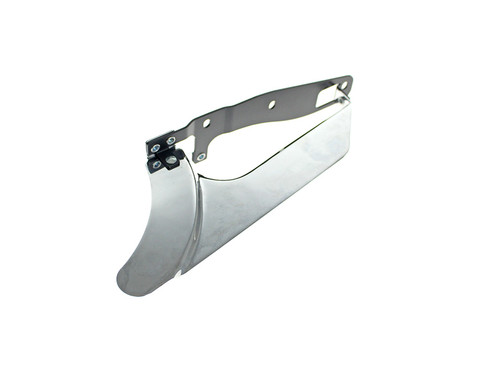 Rollies Speed Shop Lower Belt Guard - Chrome. Fits Sportster 2004-2021