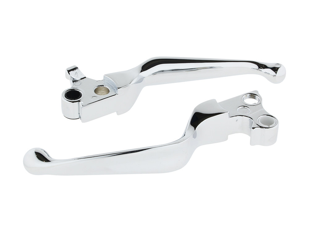 Hand Levers - Chrome. Fits Softail 1996-2014, Dyna 1996-2017, Touring 1996-2007 & Sportster 1996-2003.