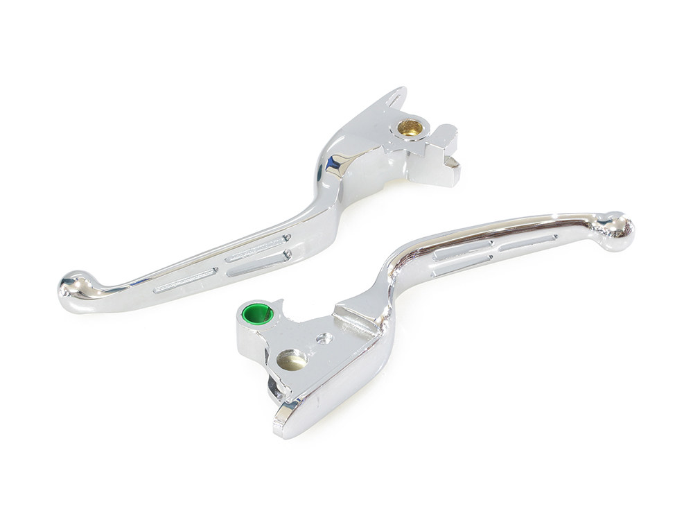 3 Slot Hand Levers – Chrome. Fits Softail 2018up.