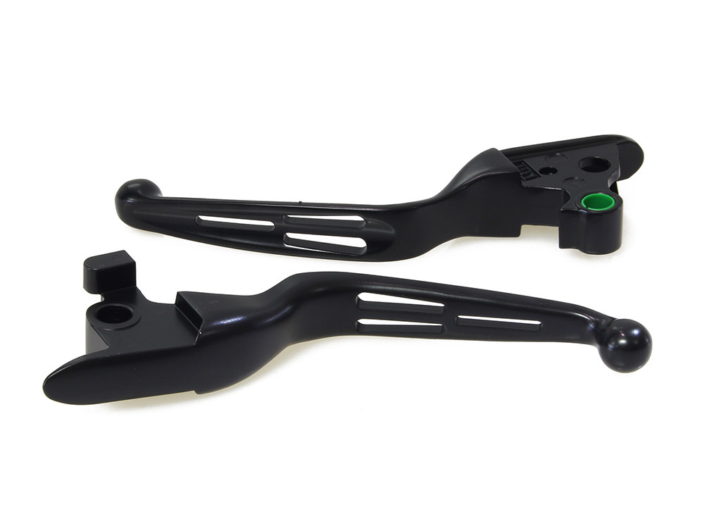 3 Slot Hand Levers – Black. Fits Softail 2018up.