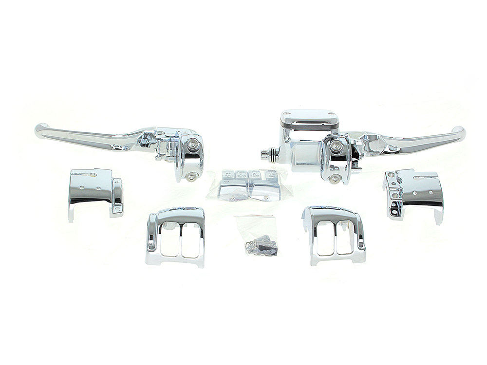 Handlebar Control Kit - Chrome. Fits Single Disc Softail 2011-2014 & Dyna 2012-2017
