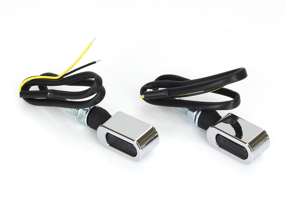 Slim Line LED Turn Signals - Chrome. Matches Front Under Perch Indicators.