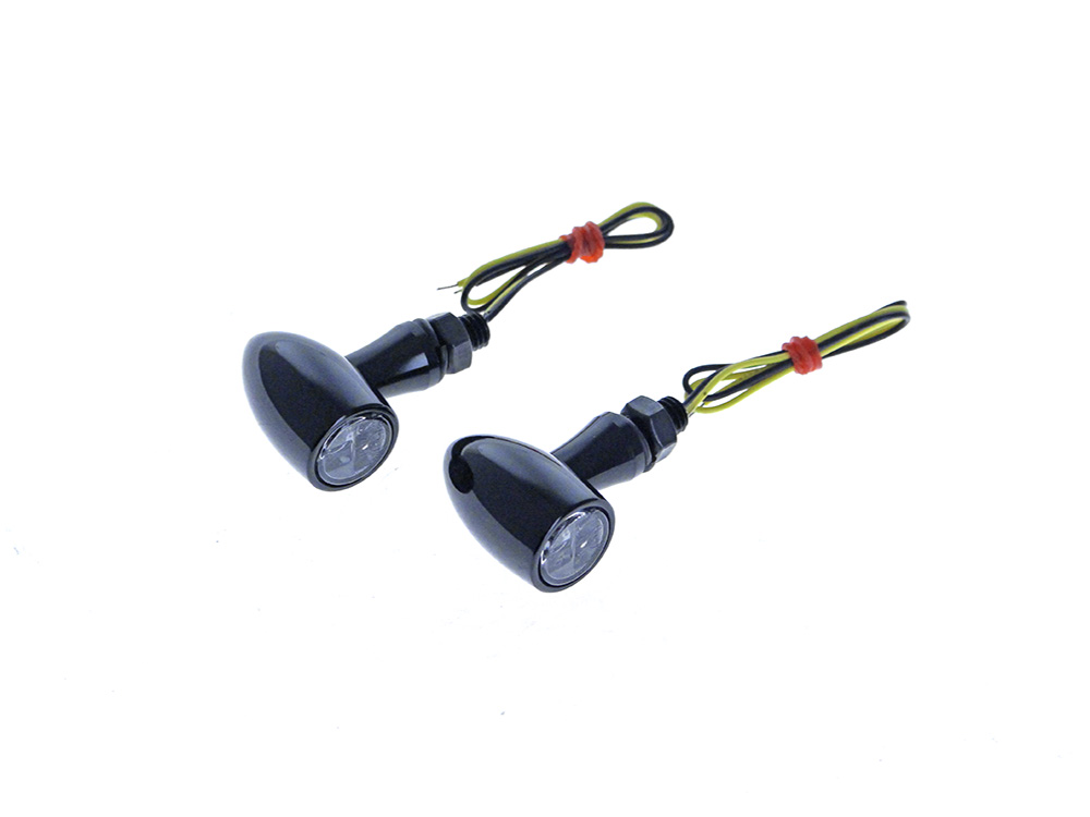 Rollies Speed Shop Rear LED Mini Bullet Run/Brake/Turn Signals - Gloss Black