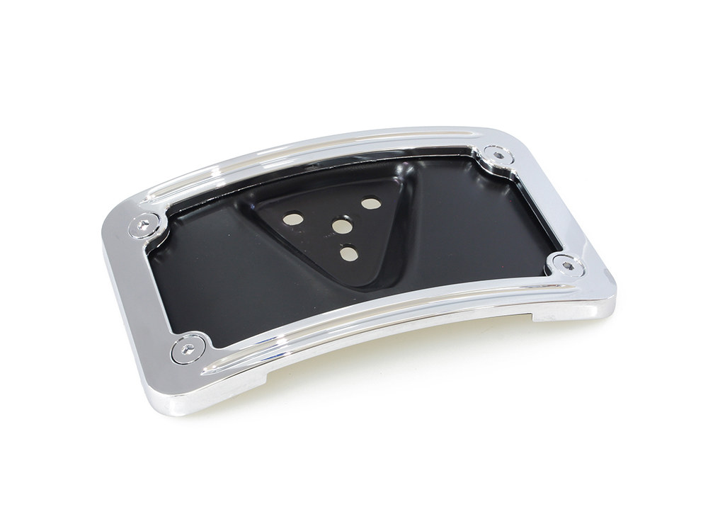 Laydown Curved Number Plate Frame with Mount – Chrome.