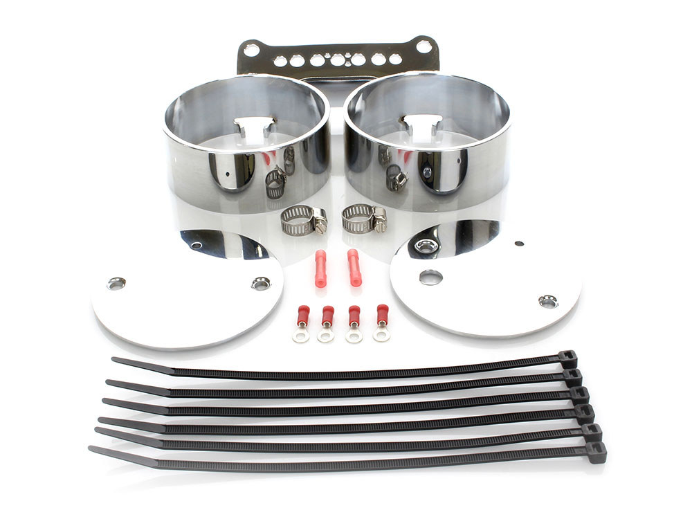 Dual Gauge Mount - Chrome. Fits Dyna 1995-2005 & Sportster 1995-2011.
