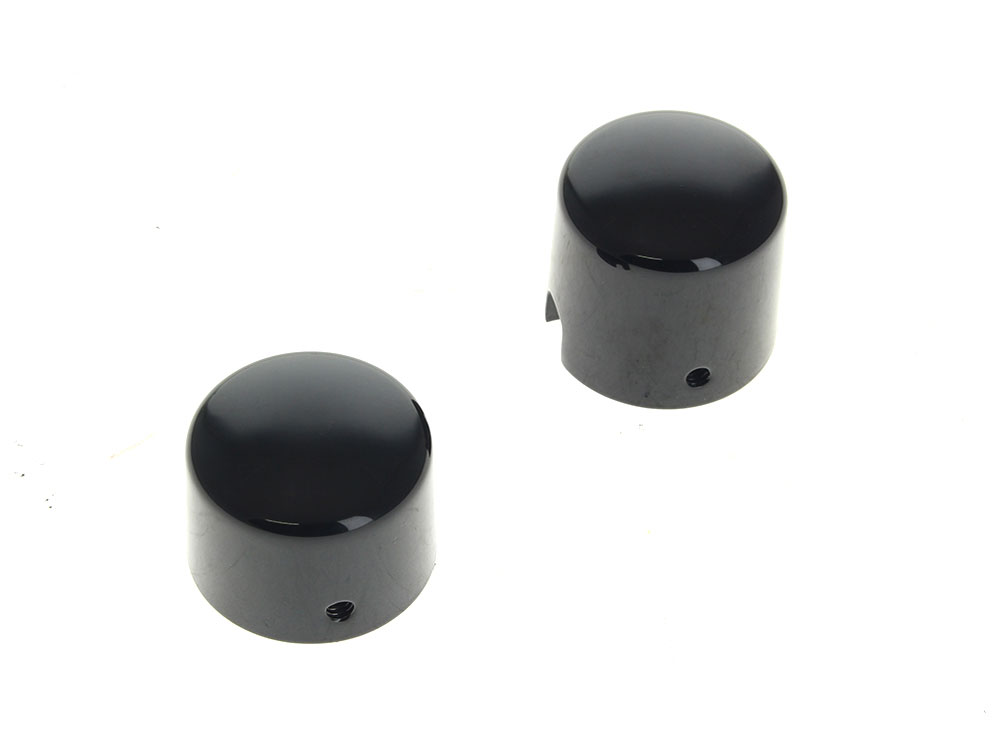 Rollies Speed Shop Rear Axle Covers – Gloss Black. Fits Softail 2000-2007