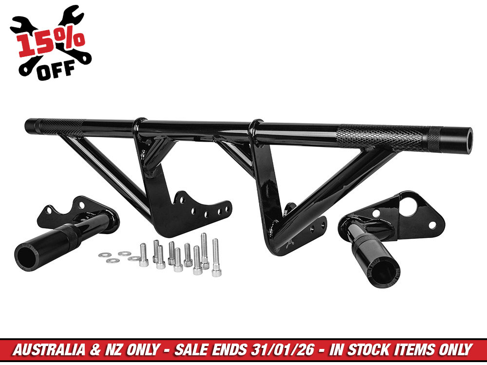 Front & Rear Brawler Crash Bar Kit - Black. Fits Softail 2018up