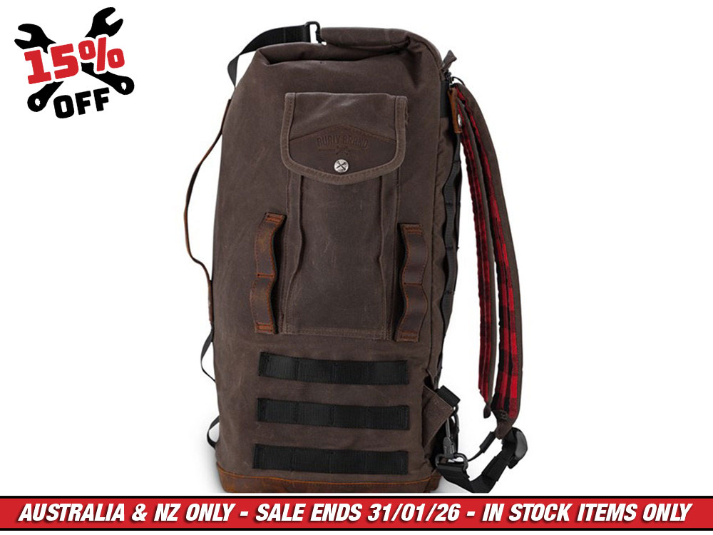 Sissy Bar Backpack - Dark Oak Wet Waxed.