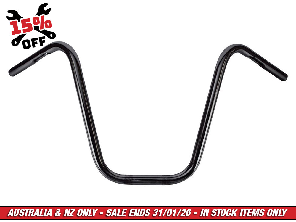 14in. x 1in. Narrow Ape Hanger Handlebar - Black.