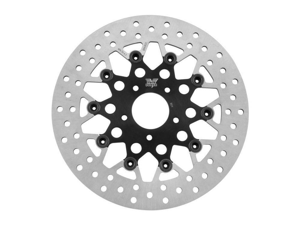 11.5in. Front Mesh Design Floating Disc Rotor – Black. Fits Big Twin & Sportster 1984-2014.