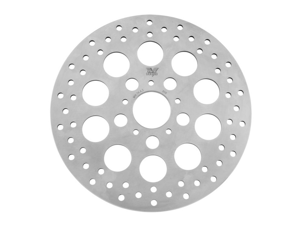 11.5in. Front Hole Design Disc Rotor - Silver. Fits Big Twin & Sportster 1984-2014.