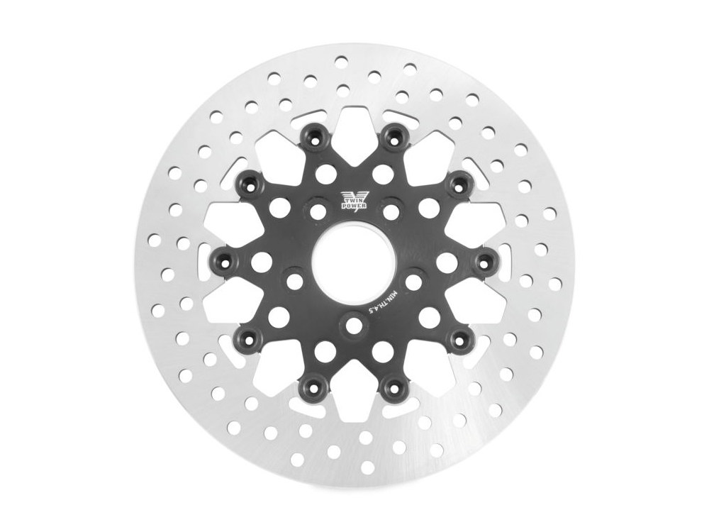 11.5in. Rear Mesh Design Floating Disc Rotor – Black. Fits Big Twin 1984up & Sportster 1984-2010.
