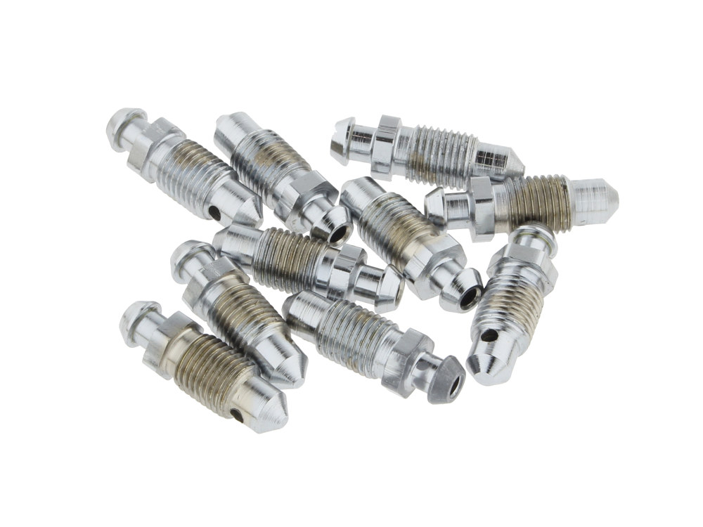 3/8in. unf Caliper Bleed Screw - Chrome - Pack of 10.