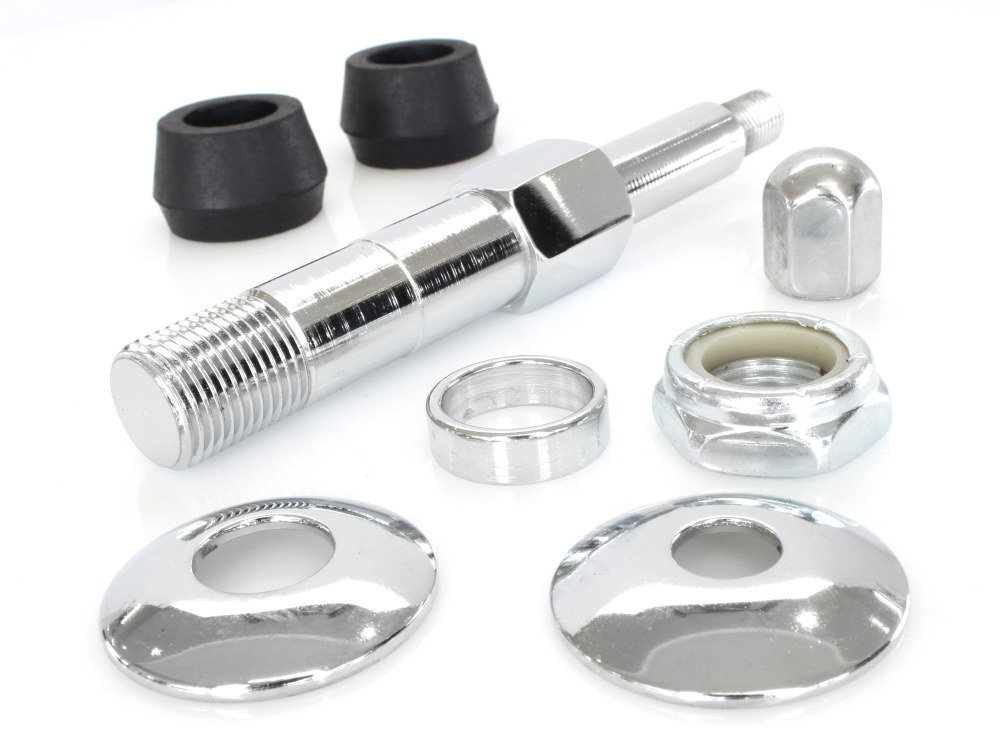 Upper Shock Stud Kit - Chrome. Fits 4Spd Big Twin 1973-1986