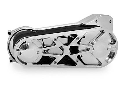 3in. Open Primary Belt Drive Kit with Outboard Support - Polished. Fits Softail 1990-2006.