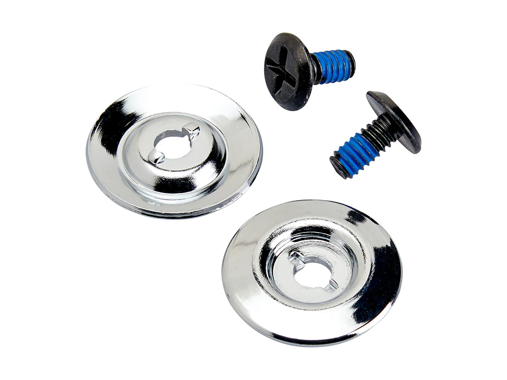 BIL Hardware Kit - Black Screw with Chrome Baseplate. Fits Biltwell Gringo S and Lane Splitter Helmets