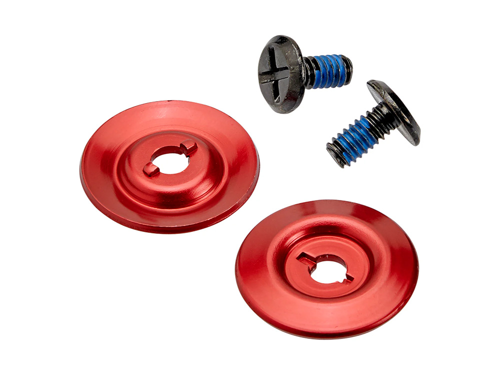BIL Hardware Kit - Black Screw with Red Baseplate. Fits Biltwell Gringo S and Lane Splitter Helmets