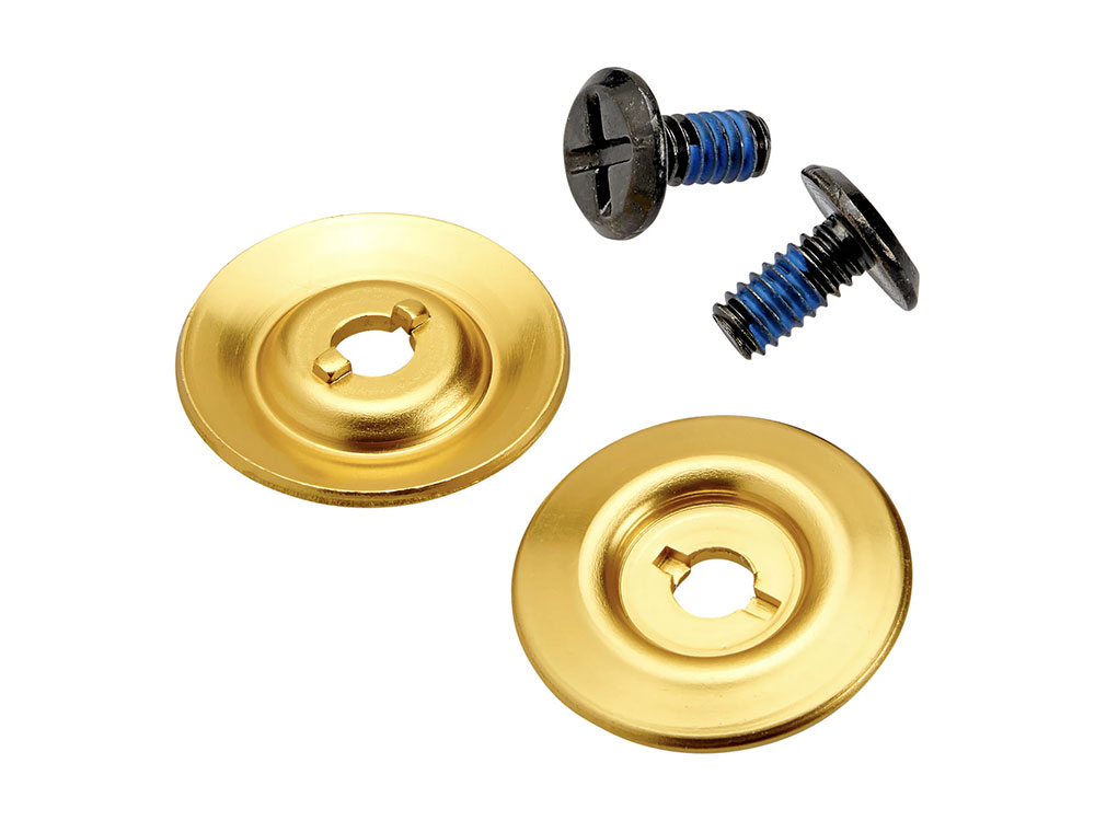 BIL Hardware Kit - Black Screw with Gold Baseplate. Fits Biltwell Gringo S and Lane Splitter Helmets