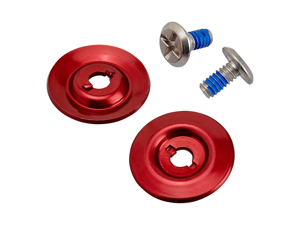 BIL Hardware Kit - Stainless Screw with Red Baseplate. Fits Biltwell Gringo S and Lane Splitter Helmets