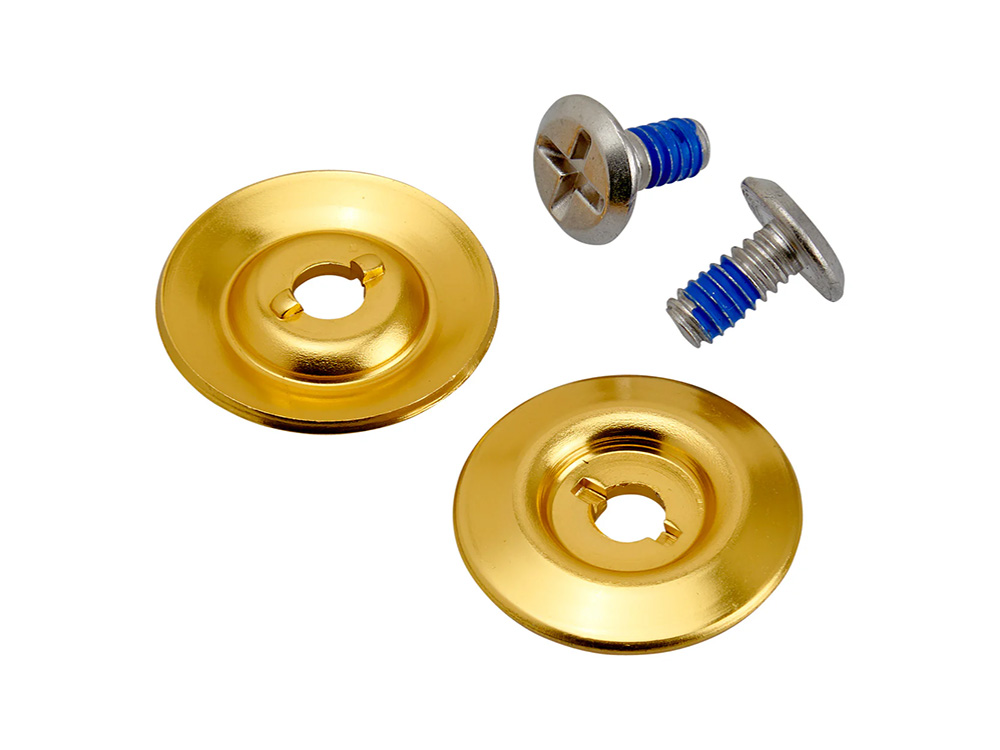 BIL Hardware Kit - Stainless Screw with Gold Baseplate. Fits Biltwell Gringo S and Lane Splitter Helmets