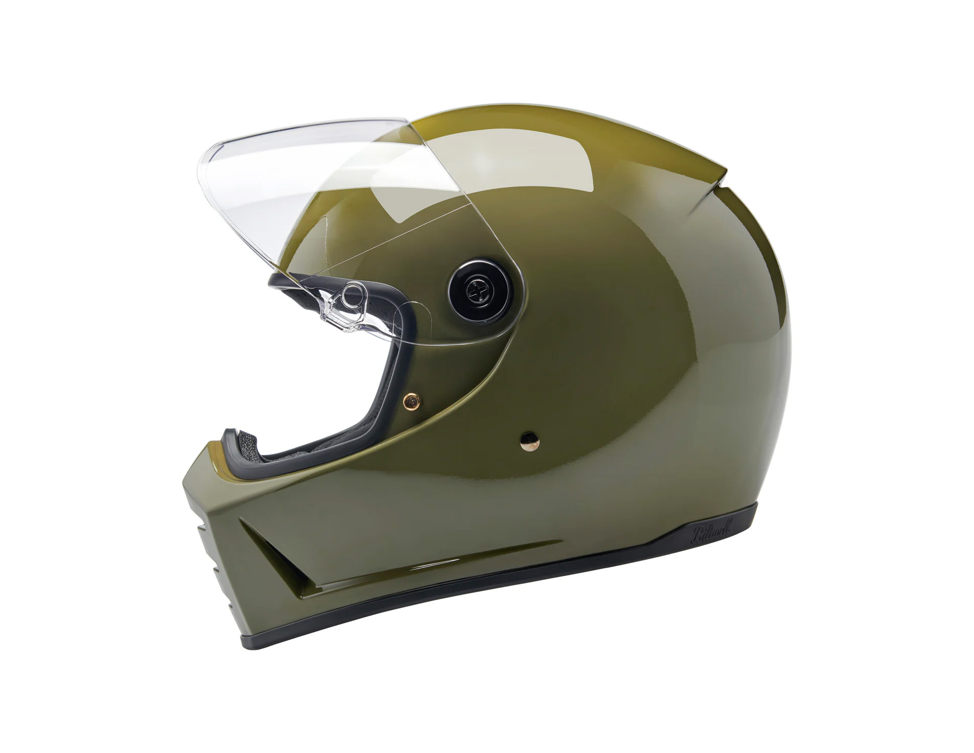 BIL Lane Splitter Helmet - Gloss Olive Green. Size XX-Large with ECE R22.06 Compliance
