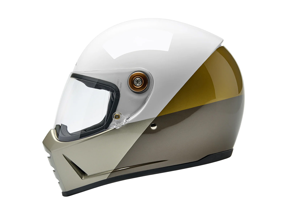 BIL Lane Splitter Helmet - Intersection Gold, Silver & Bronze. Size Medium with ECE R22.06 Compliance
