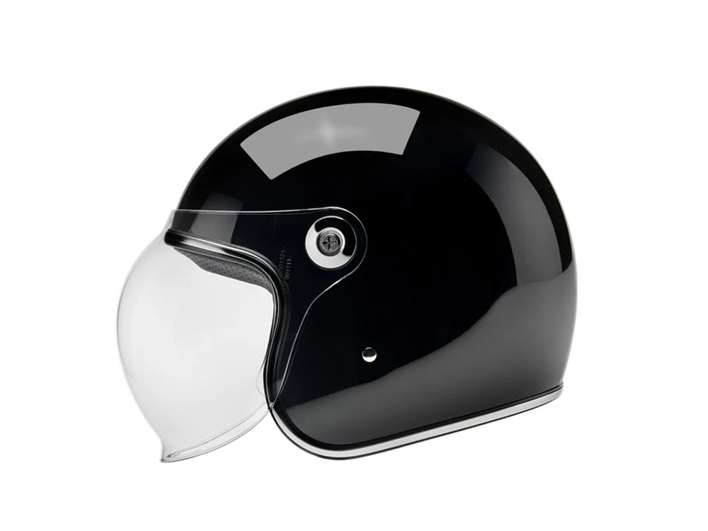 BIL Tahoe Open Face Helmet - Gloss Black. Size Medium with ECE R22.06 Compliance