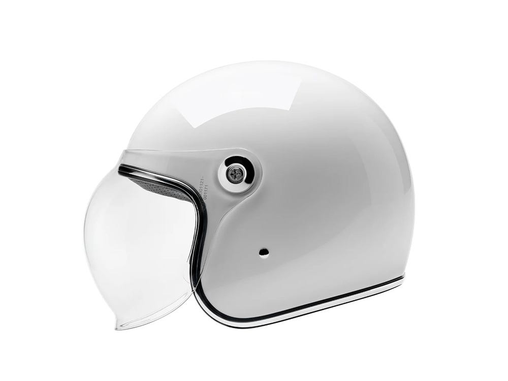 BIL Tahoe Open Face Helmet - Gloss White. Size Medium with ECE R22.06 Compliance