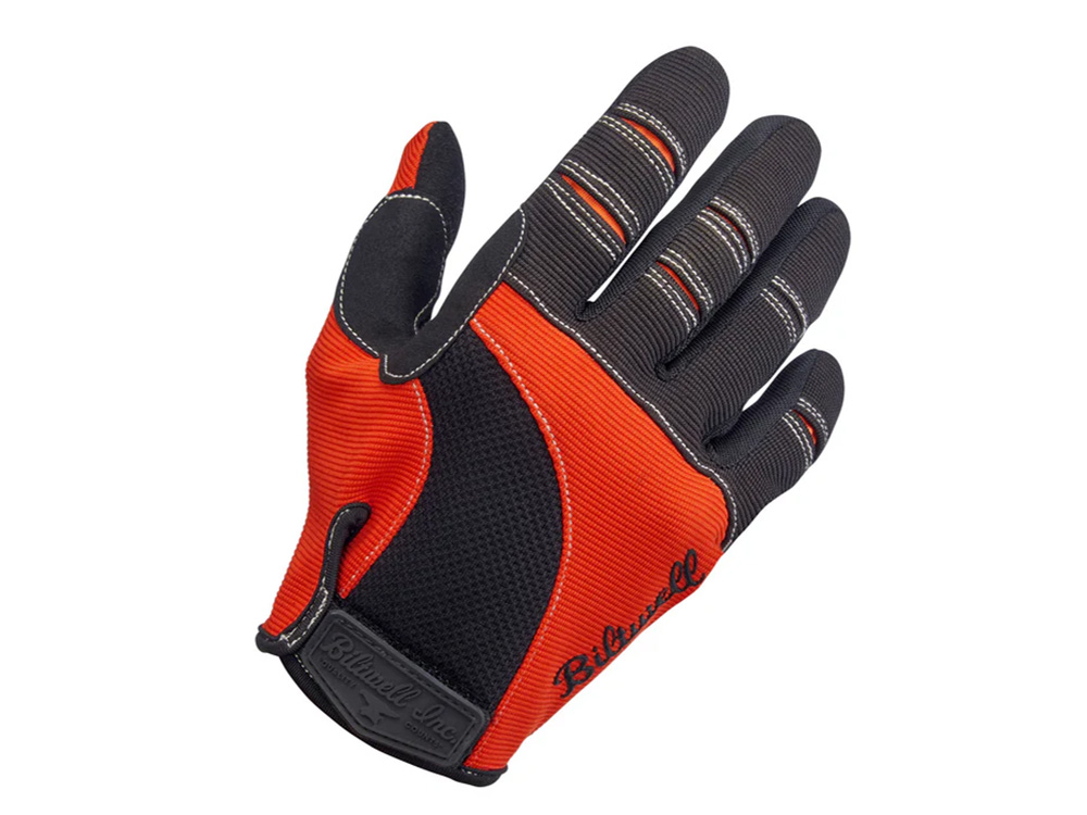 BIL Orange & Black Moto Gloves - Size Medium.