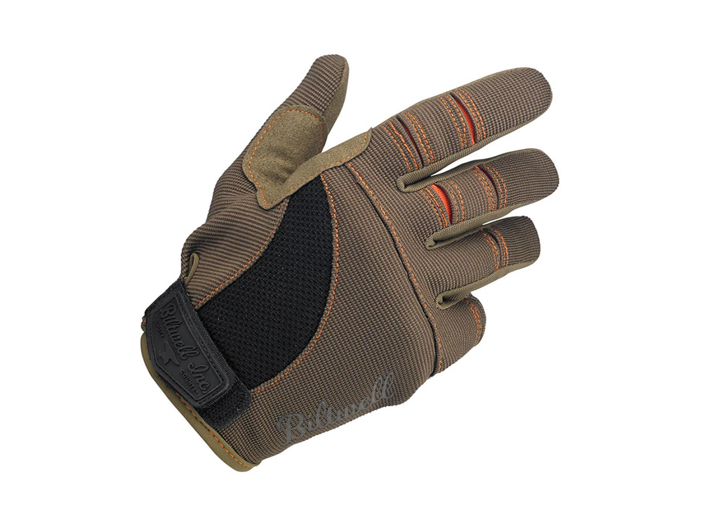 BIL Brown & Orange Moto Gloves - Size XLarge