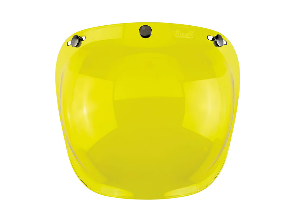 BIL Bubble Shield Visor - Yellow. Fits Gringo Helmets & Most Helmets With 3 Studs Along The Top