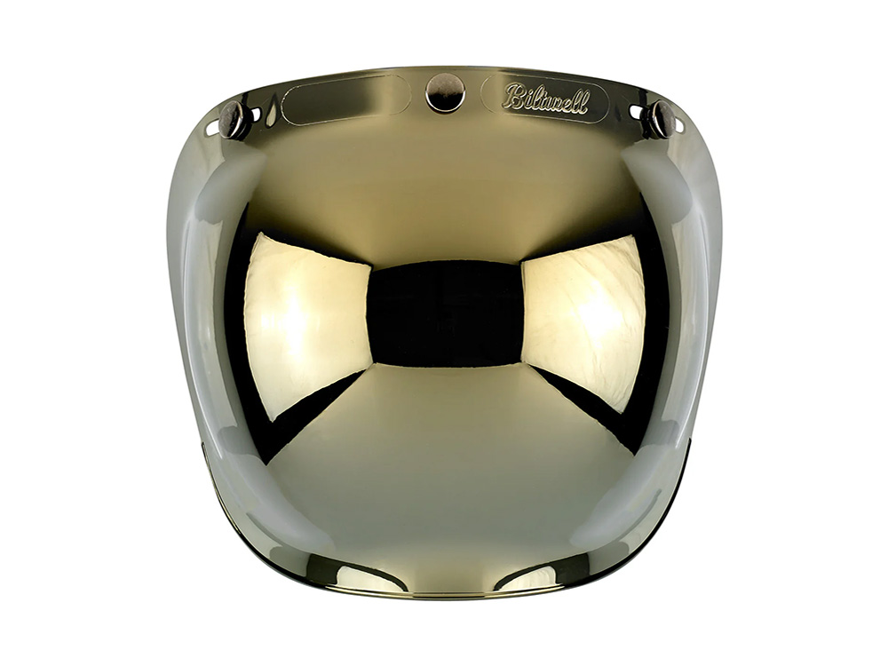 BIL Bubble Shield Visor - Gold Mirror. Fits Gringo Helmets & Most Helmets With 3 Studs Along The Top