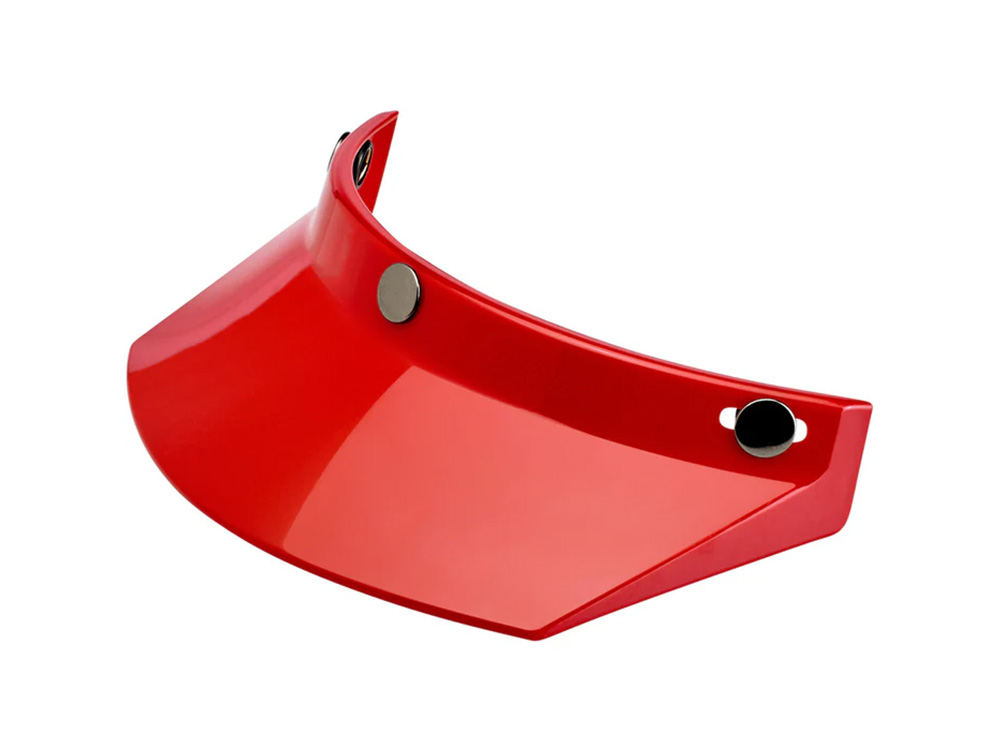 BIL Moto Visor - Red. Fits Gringo Helmets & Most Helmets With 3 Studs Along The Top