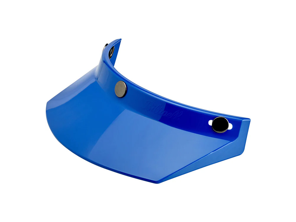 BIL Moto Visor - Blue. Fits Gringo Helmets & Most Helmets With 3 Studs Along The Top