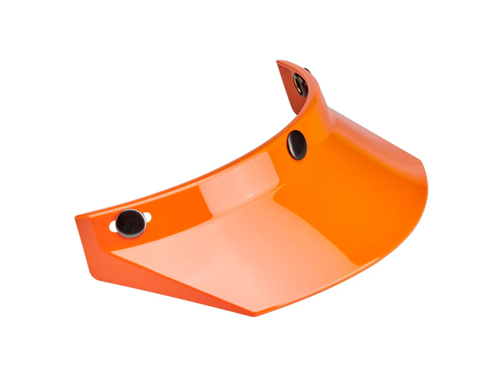 BIL Moto Visor - Orange. Fits Gringo Helmets & Most Helmets With 3 Studs Along The Top