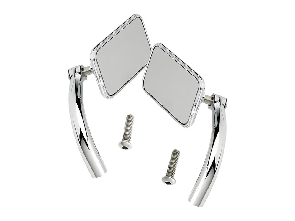 BIL Rectangular Utility Mirrors - Chrome. Left and Right Set