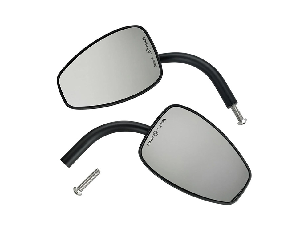 BIL Teardrop Utility Mirrors - Satin Black. Left and Right Set