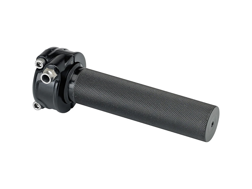 BIL Single Throttle Cable Housing - Black. Cast Whiskey Throttle Tube Fits 1in. Bar