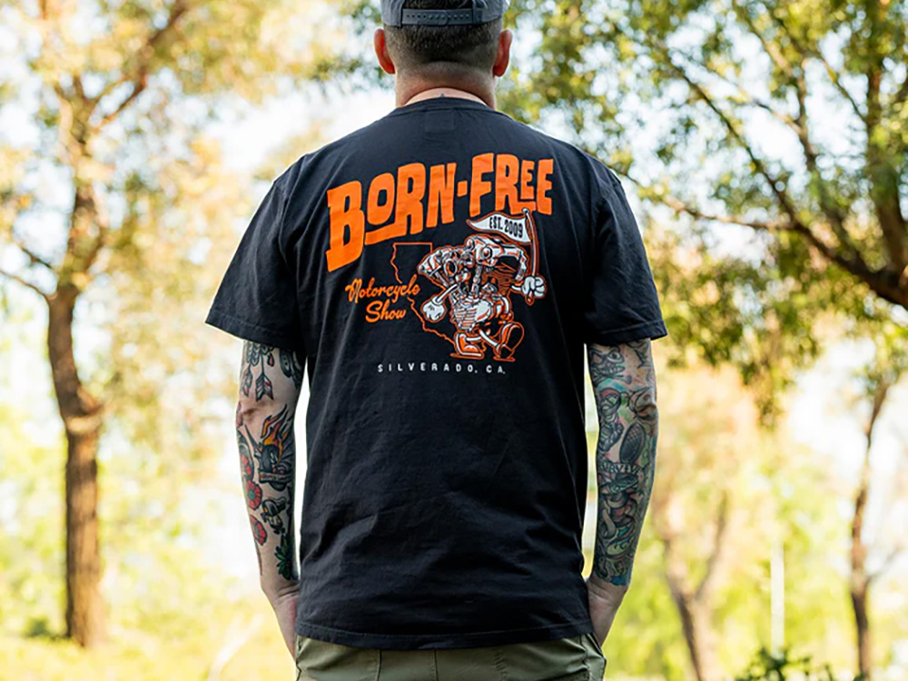 Born Free Knuckle Buddy Black T-Shirt - Large - Biltwell Helmets