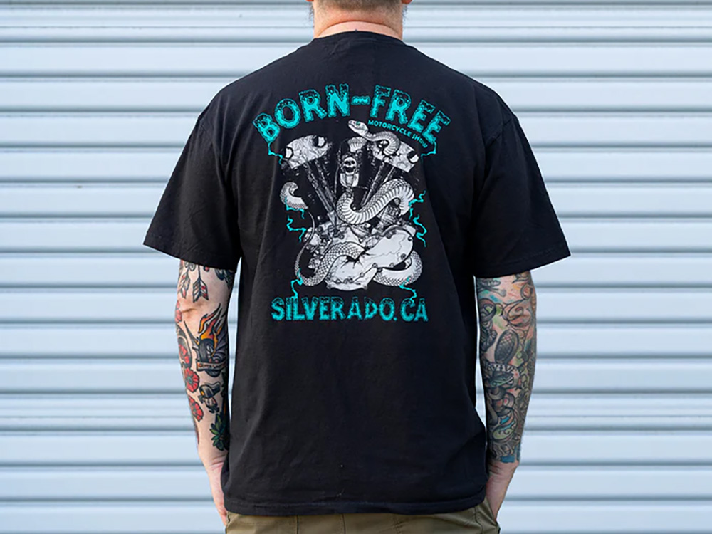 Born Free Snake Knuckle Black T-Shirt - Medium - Biltwell Helmets
