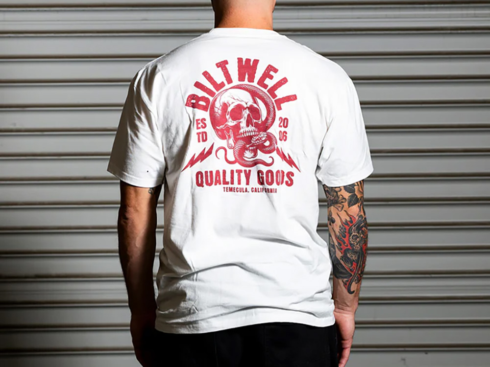 BIL Biltwell Roger Pocket White T-Shirt - Large