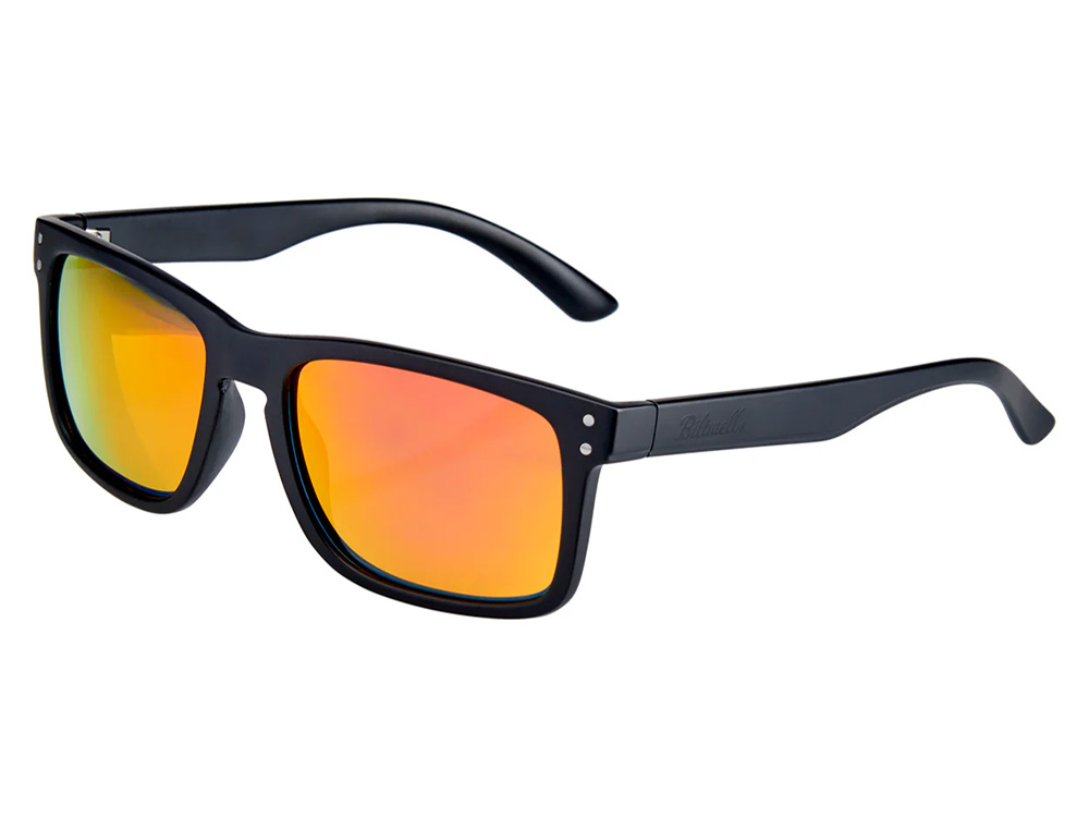 BIL Ramblr Sunglasses - Black Frame with Red Mirror Lens