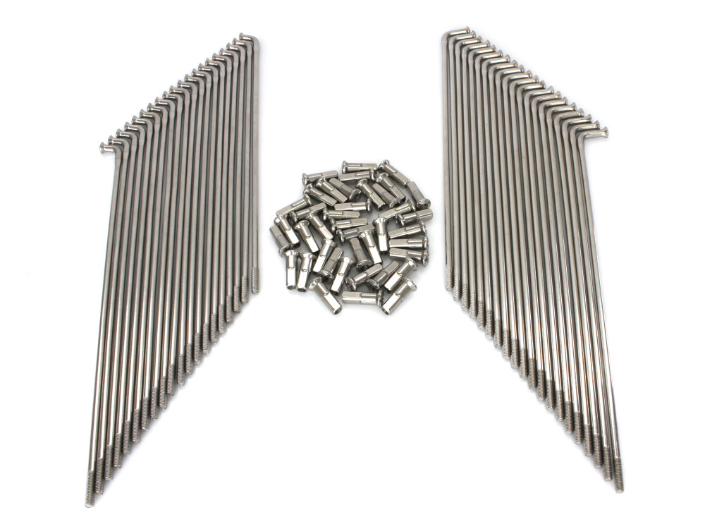 21in. Spokes - Stainless Steel. Fits Original Style H-D Drop Center Rims & Genuine H-D Smooth Profile Rims when used in conjunction with H-D Narrow Glide Hub 1973up & OEM H-D Mid Glide Front Hub 2006up.