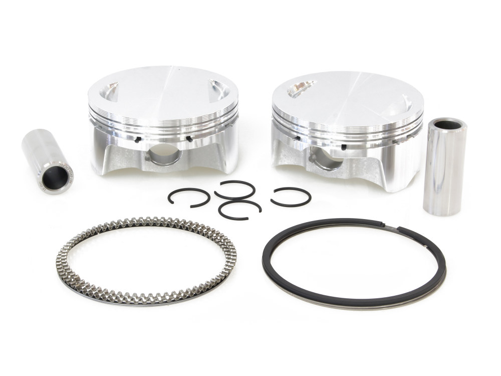 Standard Pistons with 10.25:1 Compression Ratio. Fits Twin Cam 2007-2017 96ci or 103ci to 107ci Big Bore Conversion.