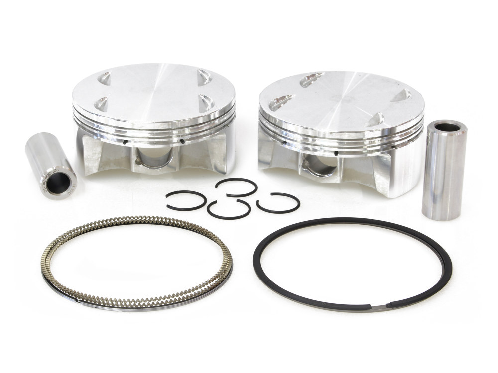 Std Pistons with 11.0:1 Compression Ratio. Fits Milwaukee-Eight 2017up with Big Bore 107ci to 120ci Engine.
