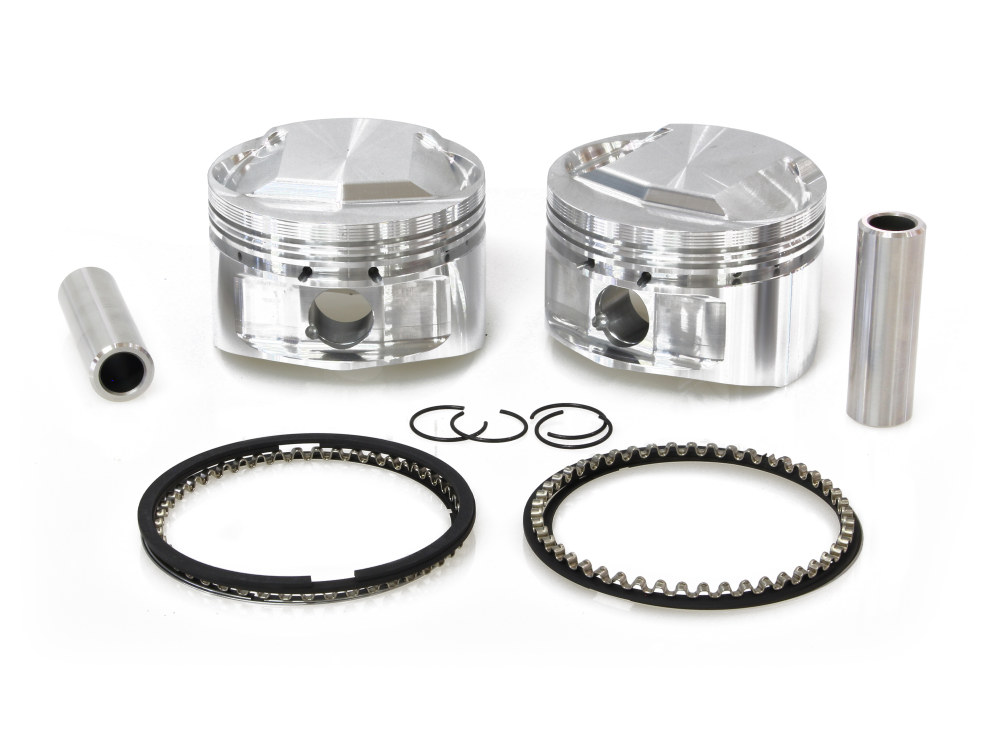 Std Pistons with 9.75:1 Compression Ratio. Fits Big Twin 1984-1999 with Evo Engine.