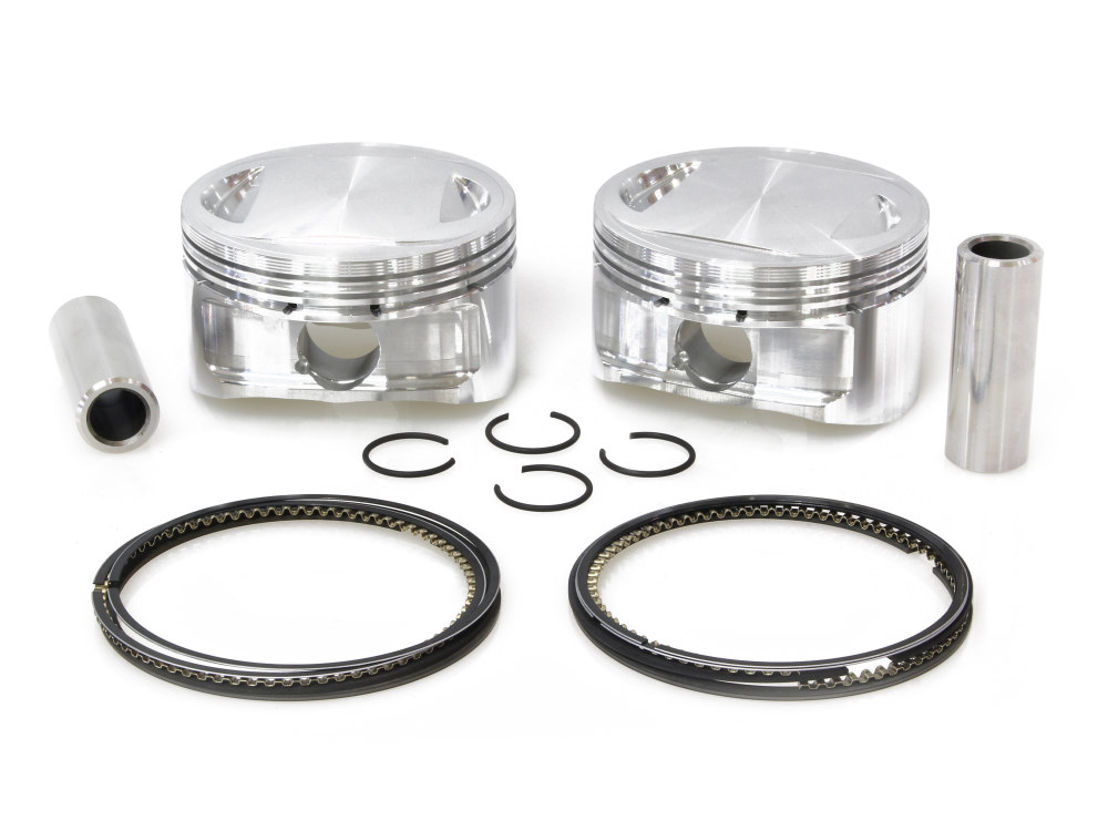 +.010in. Pistons with 9.75:1 Compression Ratio. Fits Big Twin 1999-2006 with 88ci to 95ci Big Bore Twin Cam Engine.