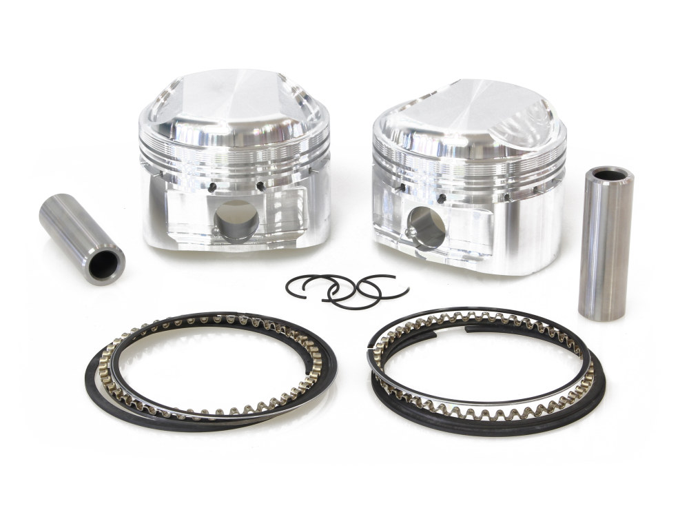+.020in. Pistons with 8.5:1 Compression Ratio. Fits Big Twin 1941-1979 with 74ci Shovel Engine.